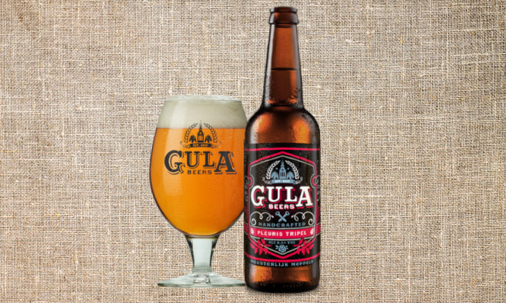 Pleuris Tripel van Gula Beers flesje en glas